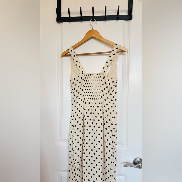 Reformation Cream and Black Polka Dot Midi Dress - Picture 10 of 16